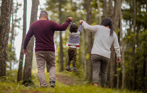 Young-family-enjoying-nature