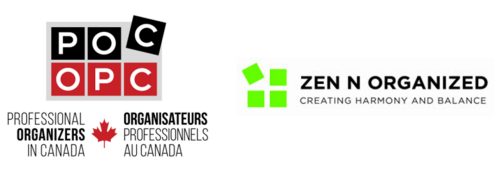 Professional Organizers in Canada bilingual logo and Zen N Organized logo