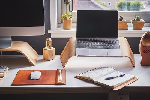 neatly organized desk