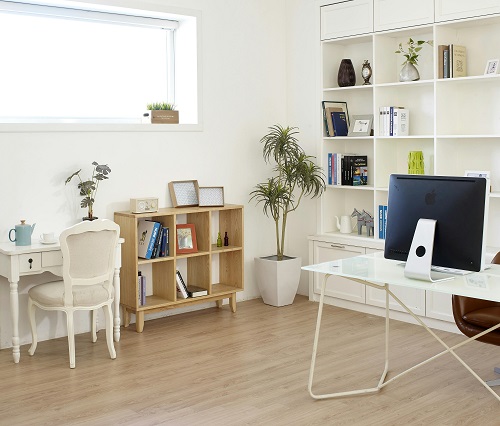 Home Office with desks and bookshelves