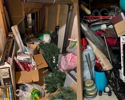 Basement jam-packed with various items